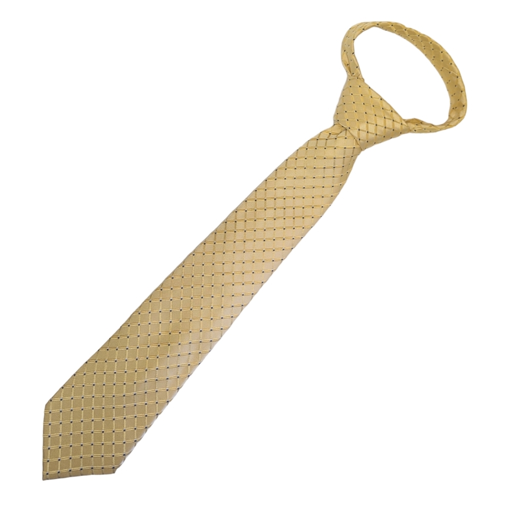 Light Yellow Jones New York Men's Tie Diamond Pattern With Black & White Details